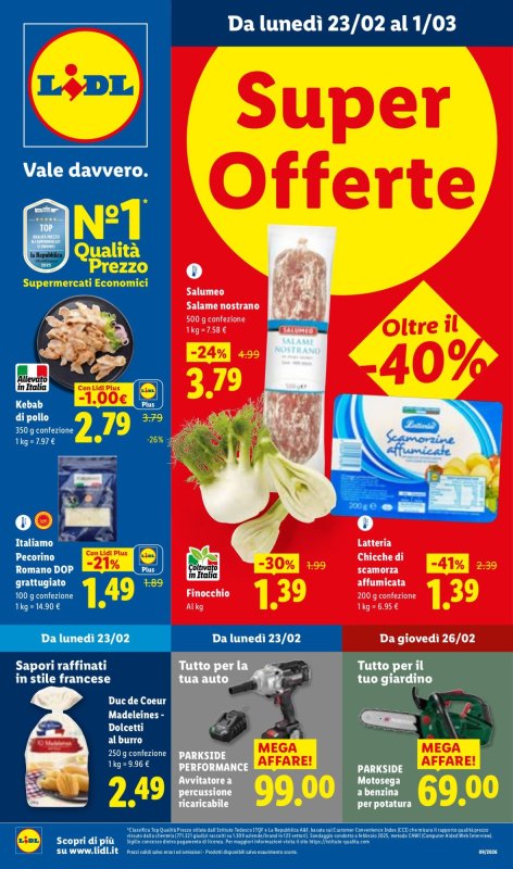 Offerte valide dal 23/02 al 1/03