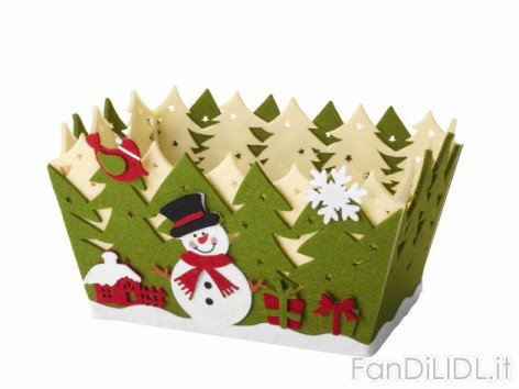 Cestino in feltro (Feste, regali, Babbo di Natale)