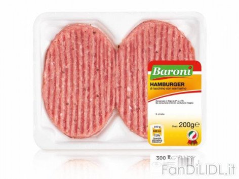 Hamburger di tacchino (Articoli alimentari)