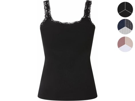 Canotta da donna con pizzo, 3 pezzi