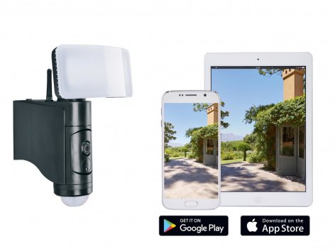 Videocamera da esterni WLAN con faro LED