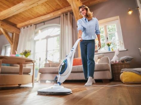 Scopa a vapore e pulitore manuale 2 in 1