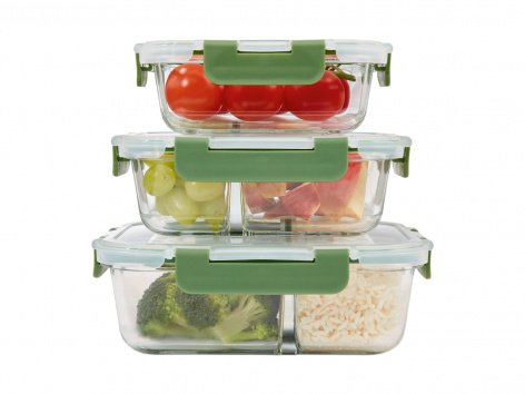 Set portavivande in vetro, 3 pezzi