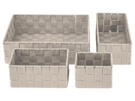 Cesti portaoggetti, 4 pezzi, portaoggetti pensile o cesto con coperchio