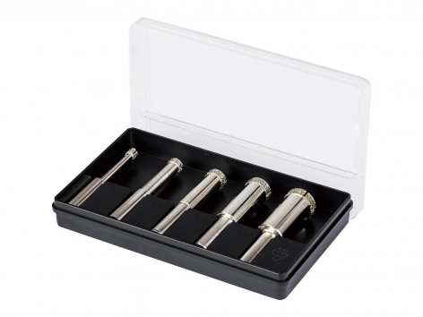 Set foretti diamantati con guida a ventosa, 6 pezzi