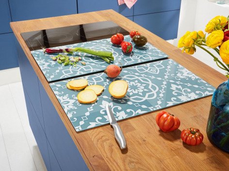 Copri piano cottura in vetro, 2 pezzi