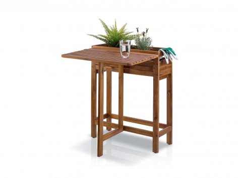 Tavolino pieghevole con fioriera