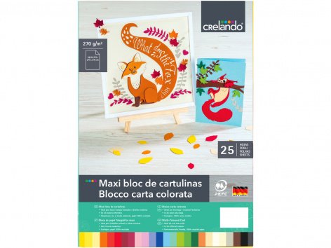 Blocco carta colorata, 25 fogli