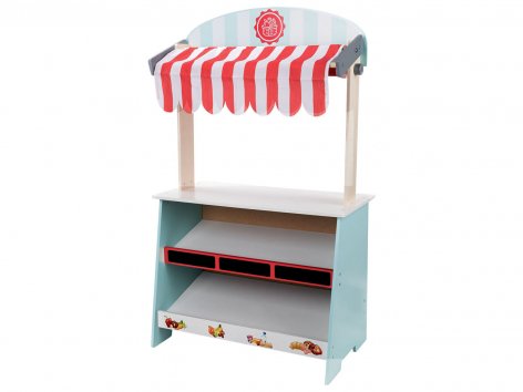 Bancarella negozio o barbecue giocattolo in legno