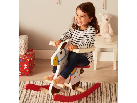 Triciclo senza pedali, cavallo a dondolo o carrello in legno