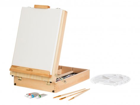 Set cavalletto da pittore in valigetta