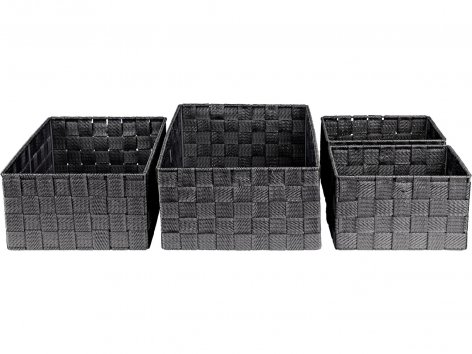 Cesti portaoggetti, 4 pezzi, portaoggetti pensile o cesto con coperchio