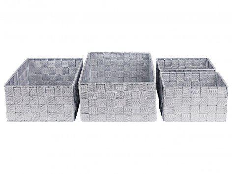 Cesti portaoggetti, 4 pezzi, portaoggetti pensile o cesto con coperchio