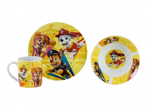 Set colazione in porcellana "Paw Patrol, Frozen, Sam il pompiere"