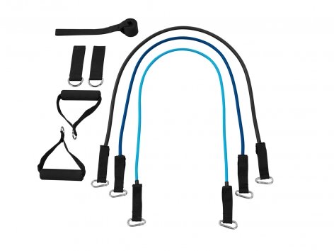 Set fasce elastiche, corda per saltare, maniglie per flessioni o Balance Board