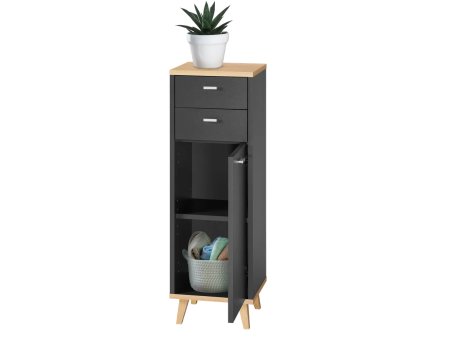 Mobiletto da bagno con 1 anta e 2 cassetti