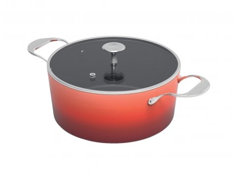 Pentola con coperchio in vetro