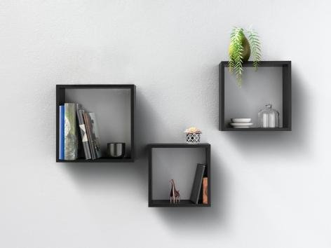 Set mensole a cubo, 3 pezzi