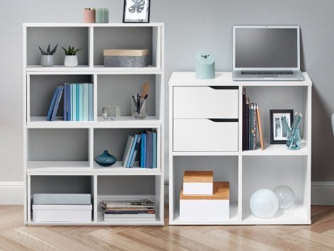 Mobiletto con 3 scomparti e 2 cassetti