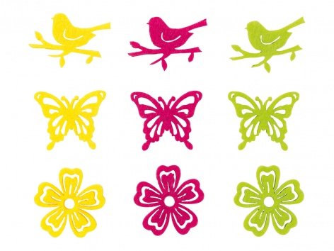 Decorazioni primaverili in feltro