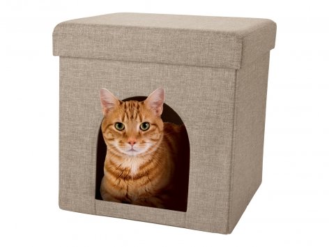 Pouf con cuccia per gatti