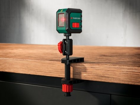 Livella laser a croce con morsetto