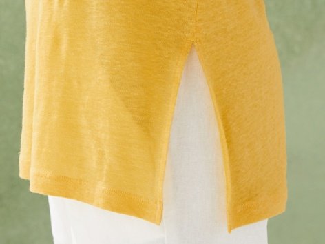 Canotta lunga in lino da donna