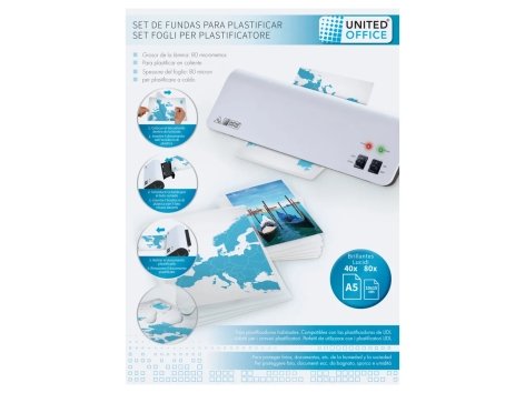 Fogli per plastificatore A4, 40 pezzi o A5, 40 pezzi + 10x15 cm, 80 pezzi