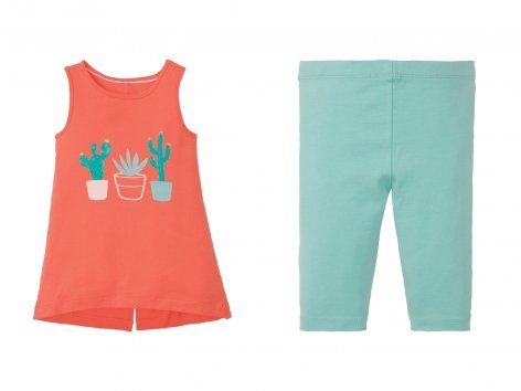 Completo maglia e leggings capri da bambina