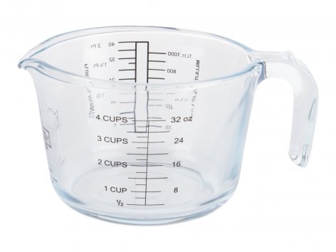 Pirofila o caraffa graduata in vetro