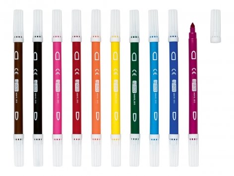 Pennarelli a doppia punta, 10 pezzi