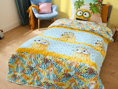 Copriletto per bambini "Paw Patrol, Sam il pompiere, Minions, Minnie Mouse, Miraculous, Frozen, Barbie" 170 x 260 cm