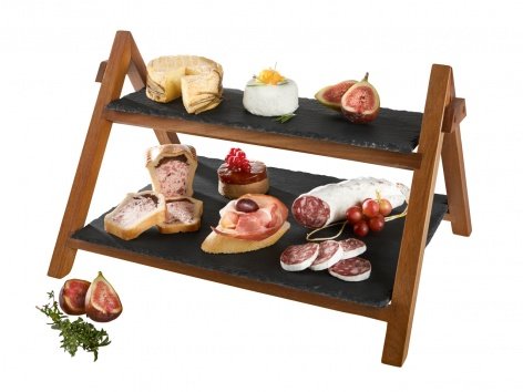 Alzata o set vassoi in ardesia