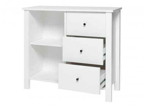 Mobile con 2 scomparti e 3 cassetti