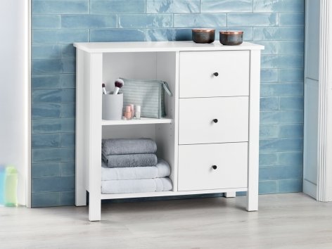 Mobile con 2 scomparti e 3 cassetti