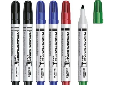 Marcatore indelebile, 6 pezzi