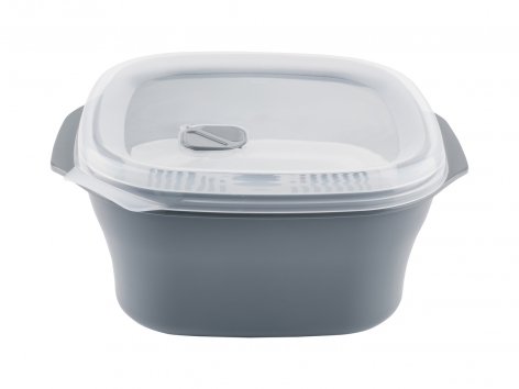 Cuociriso, vaporiera, cuocipancetta o piatto-menù per forno a microonde