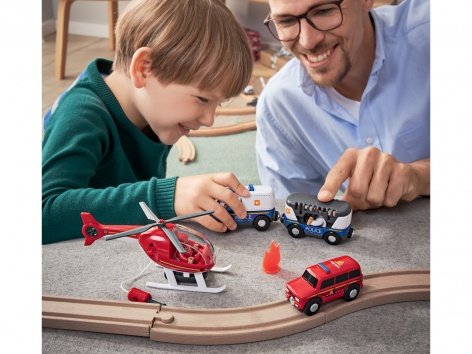 Set veicoli di emergenza per gioco pista in legno