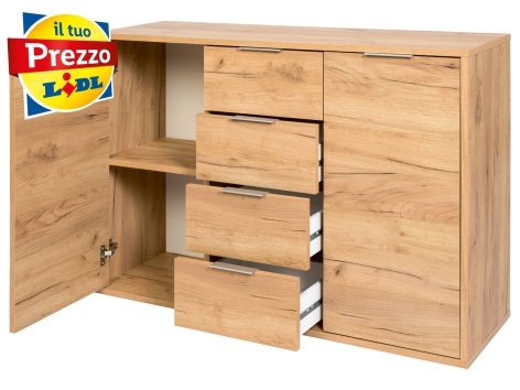 Mobiletto con 2 ante e 4 cassetti