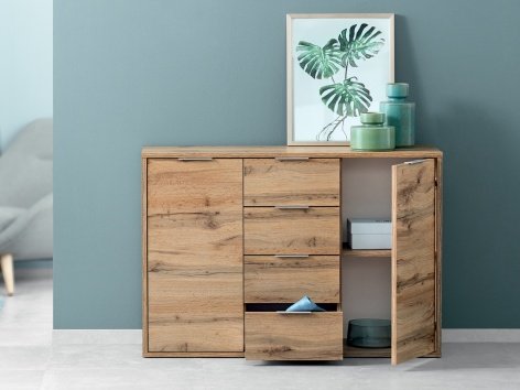 Mobiletto con 2 ante e 4 cassetti