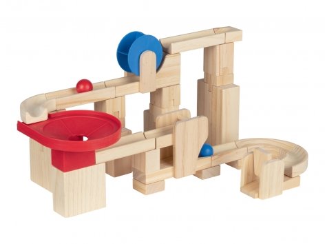 Pista per biglie in legno