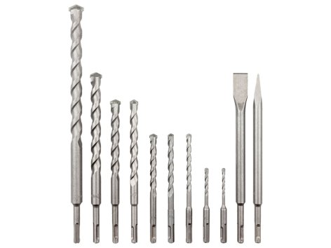 Set punte o set punte e scalpelli per trapano a percussione