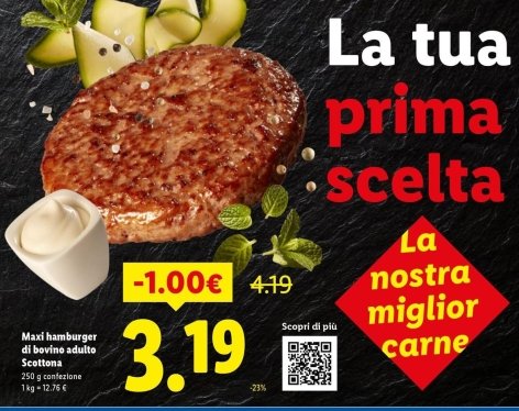 Maxi Hamburger Di Bovino Adulto Scottona