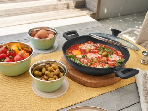 Tegame con coperchio in vetro