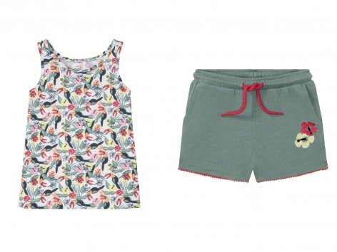 Completo top e shorts da bambina