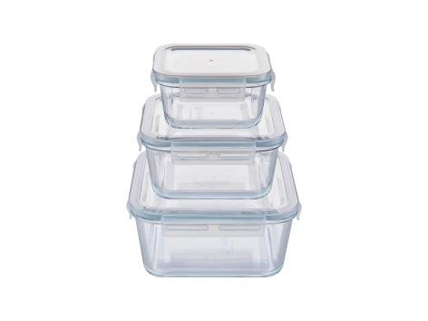 Contenitori salvafreschezza in vetro, 3 pezzi