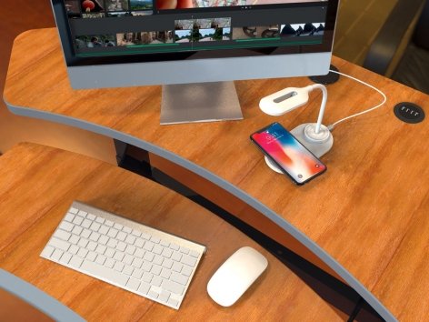 Luce LED con caricatore wireless o luce per videochiamata flessibile