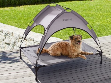 Lettino per cani con parasole