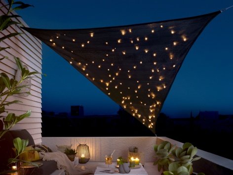 Tenda a vela parasole con illuminazione LED