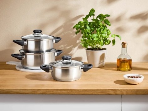 Set pentole in acciaio, 6 pezzi